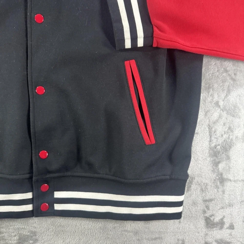 Polo Ralph Lauren Jacket Mens XL Black Red Fleece Varsity P Wing Track College